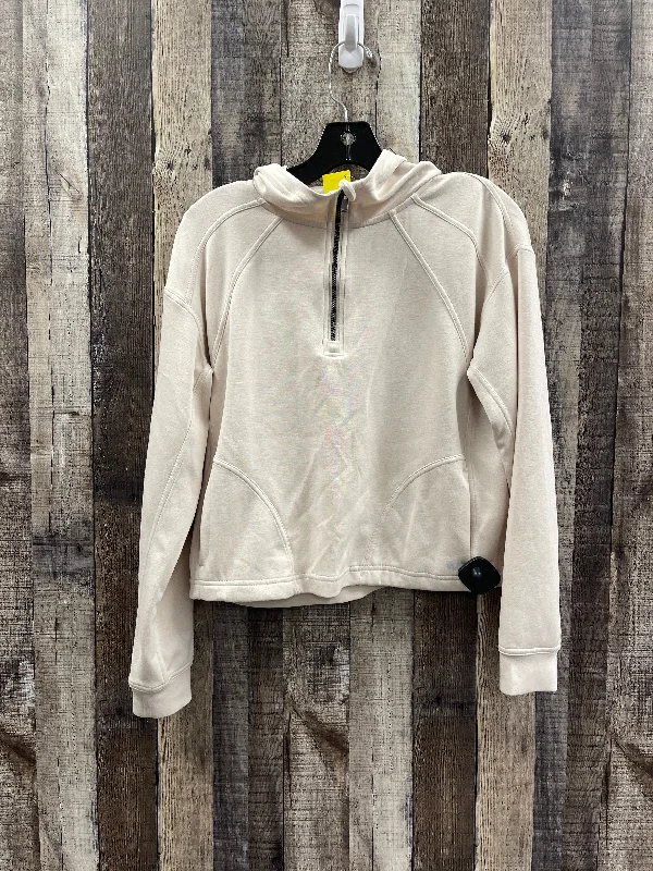 Athletic Sweatshirt Hoodie By Layer 8 In Ivory, Size: S