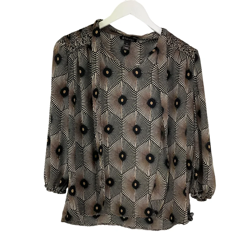Overstock Black & Gold Top Long Sleeve By Design, Size S