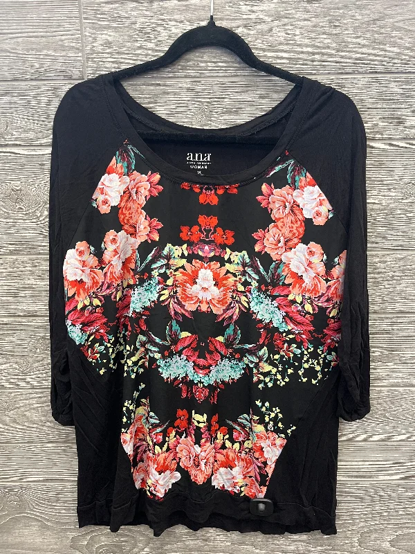 Limited Availability Black Top Long Sleeve Ana, Size 1x