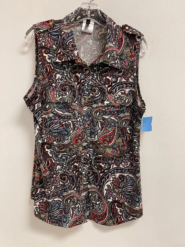 Price Rollback Blouse Sleeveless By Bcbgmaxazria In Blue Red & White, Size: Xl