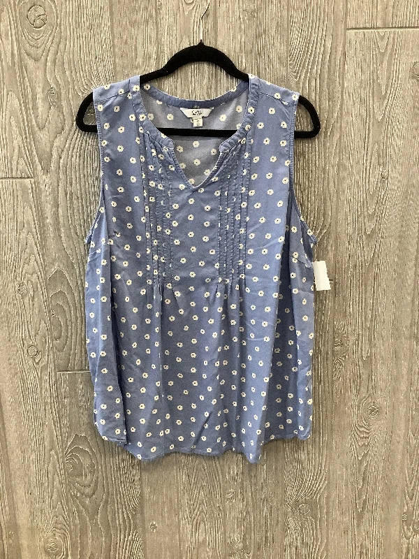 Super Sale Blue Top Sleeveless Croft And Barrow, Size 2x