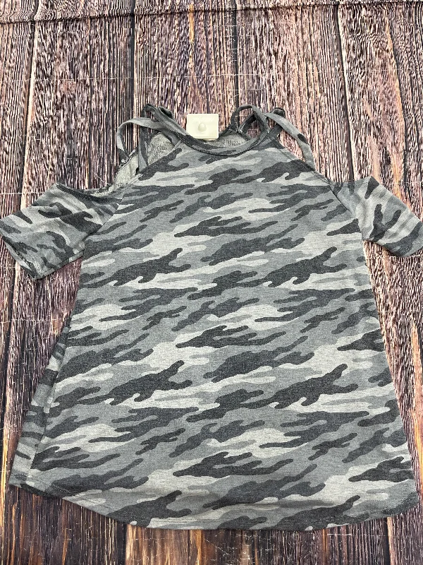 Camouflage Print Top Short Sleeve Bibi, Size L