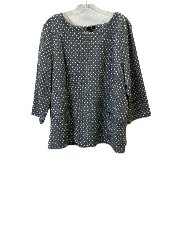 Exclusive Online Offer Cardigan By Talbots In Grey White, Size: 2x