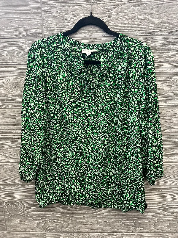 Overstock Green Top Long Sleeve Dana Buchman, Size Xl