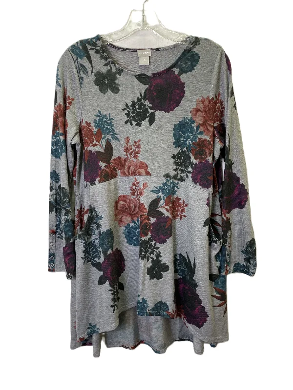 Final Sale Sweater By Chicos In Floral Print, Size: M