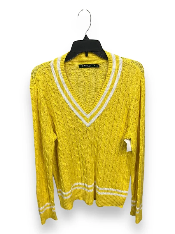 Sweater By Lauren By Ralph Lauren In Yellow, Size: Xl