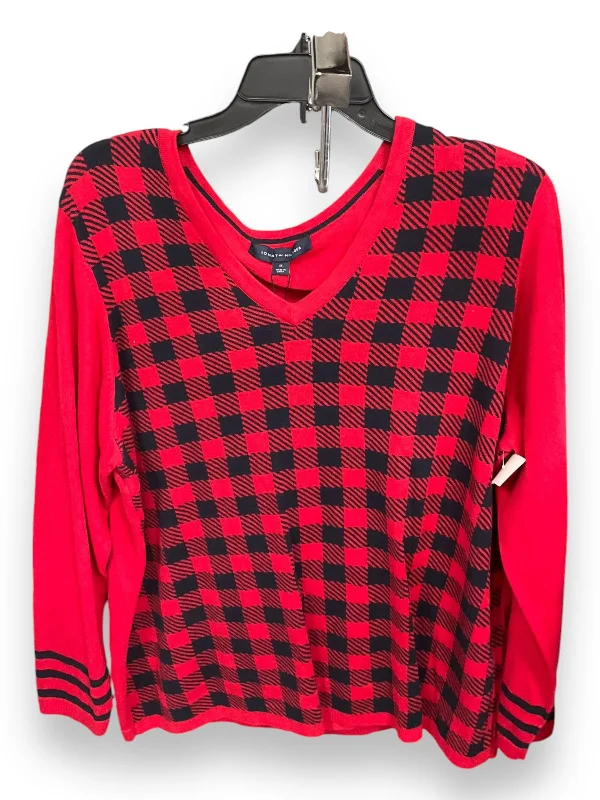 Sweater By Tommy Hilfiger In Red, Size: 1x