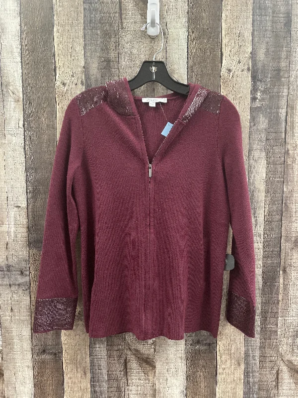 Reduced Prices Sweater Cardigan By Chicos In Maroon, Size: S