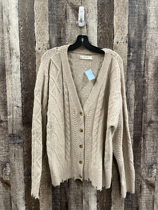 Price Buster Sweater Cardigan By Lucky Brand In Tan, Size: L