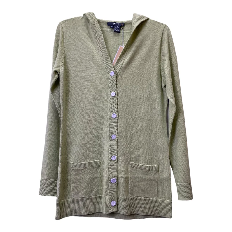 Sweater Cardigan By Per Se In Green, Size: S