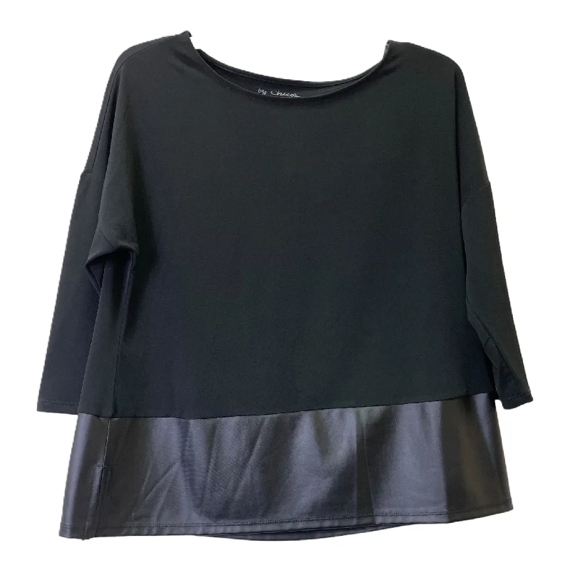 Top 3/4 Sleeve By Chicos In Black, Size: M