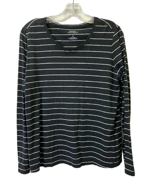 Quick Sale Top Long Sleeve Basic By Banana Republic In Black, Size: L