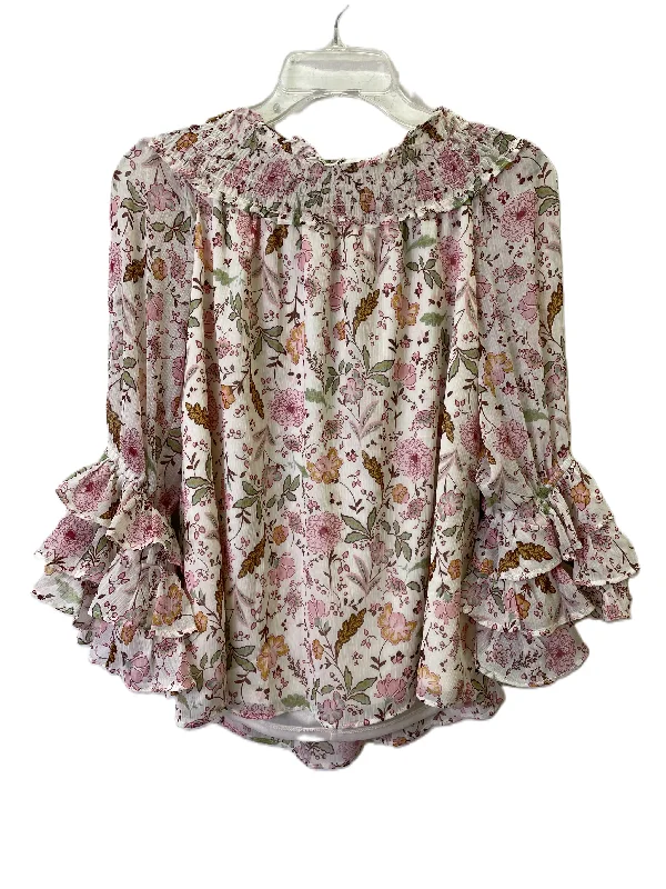 Shop and Save Top Long Sleeve By Cece In Floral Print, Size: M