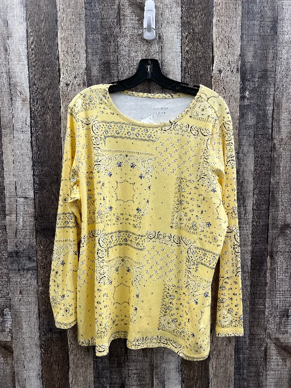 Exclusive Savings Top Long Sleeve By Cme In Yellow, Size: 1x