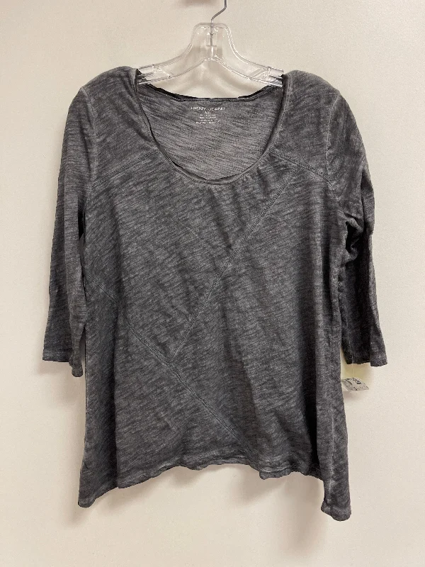 Top Long Sleeve By Dkny In Grey, Size: L