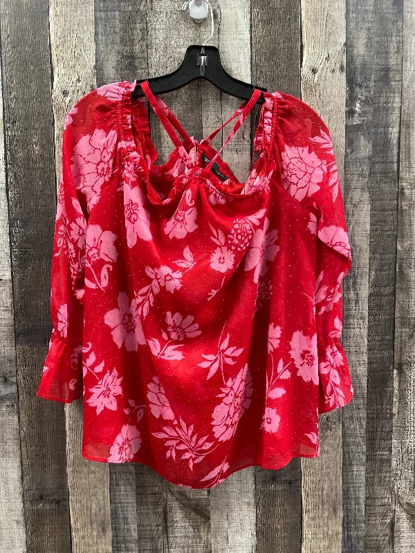Time-Limited Offer Top Long Sleeve By International Concepts In Red, Size: L
