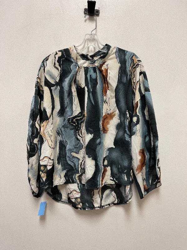 Don't Miss Top Long Sleeve By Shein In Blue, Size: Xl