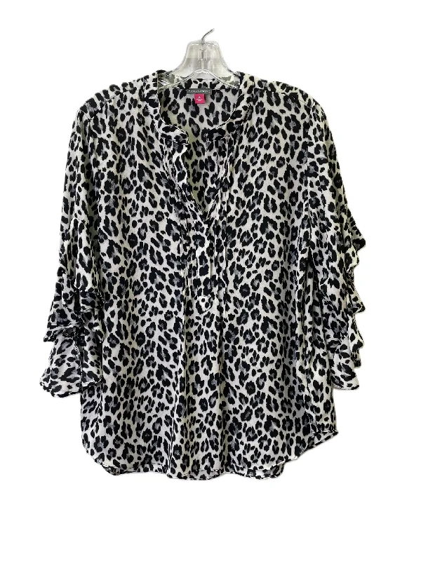 Super Deal Top Long Sleeve By Vince Camuto In Animal Print, Size: M