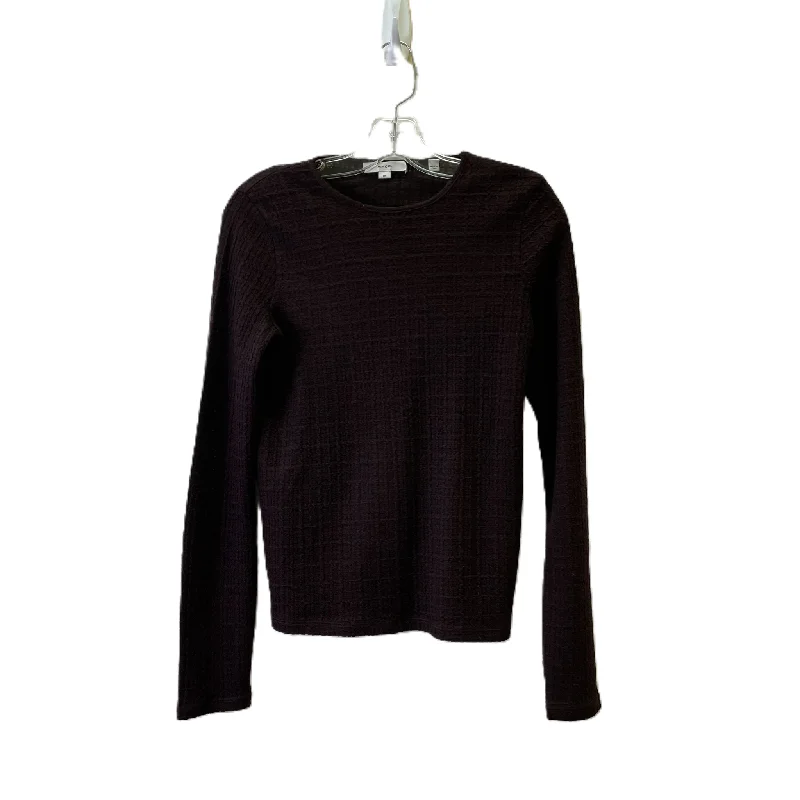 Top Long Sleeve By Vince In Brown, Size: S