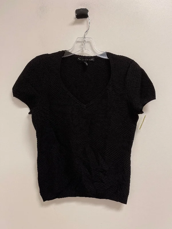 Top Short Sleeve By White House Black Market In Black, Size: M