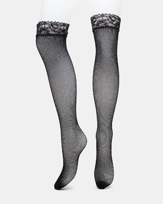 FISHNET OVER THE KNEE TIGHTS BLACK